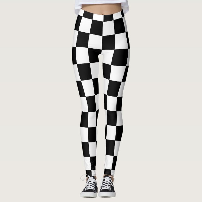Leggings Noir et blanc Checkered (Devant)