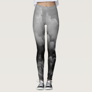 Leggings Noir et blanc clignotant nuages actifs porter yoga