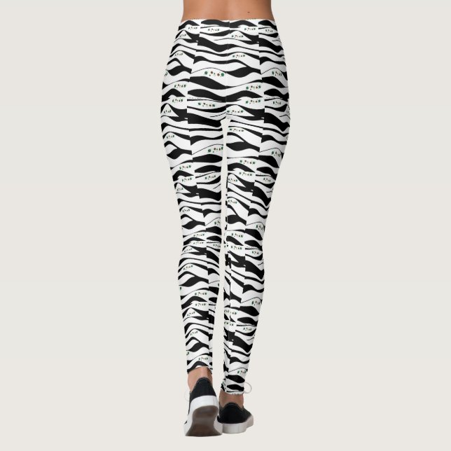 Leggings Noir et blanc contemporain (Dos)