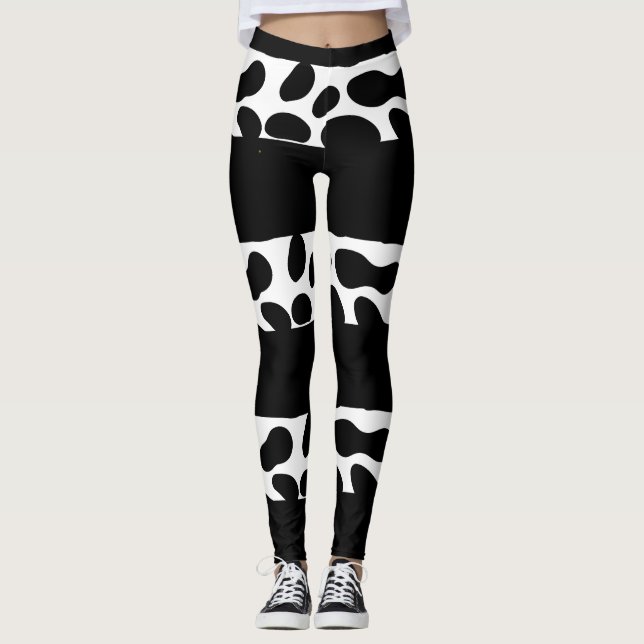 Leggings Noir et blanc moderne (Devant)