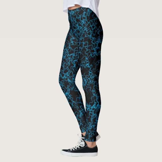 Leggings Noir et bleu électrique (Gauche)