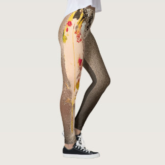 Leggings Noir et guêtres texturisées de plume d'argent