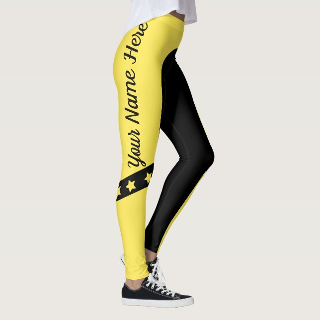Leggings Noir Et Jaune Attrayant (Droite)