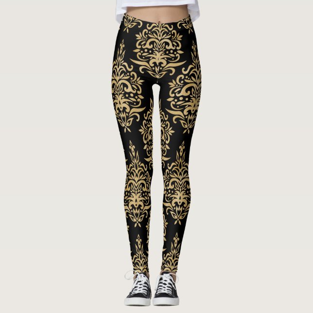 Leggings Noir et or Dressage Damask (Devant)