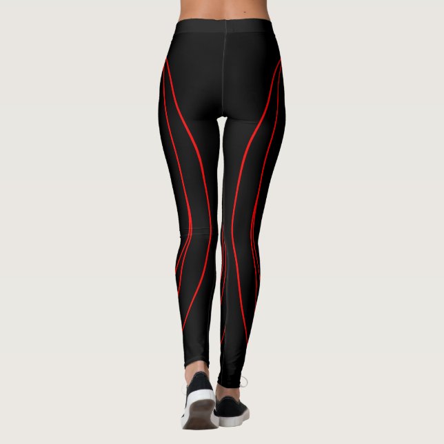 Leggings Noir et rouge classique (Dos)