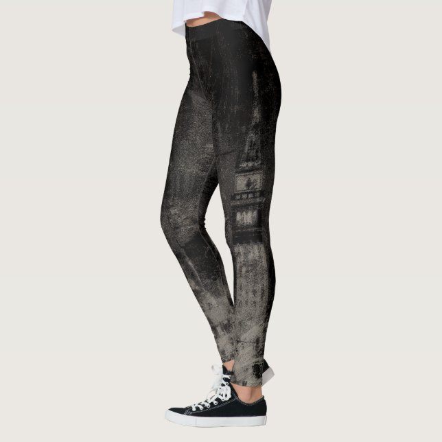 Leggings Noir et Taupe en survol Skyline Venise Italie (Gauche)