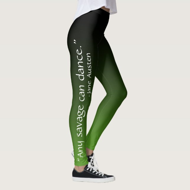 Leggings Noir et vert "chaque sauvage peut danser" Jane (Droite)