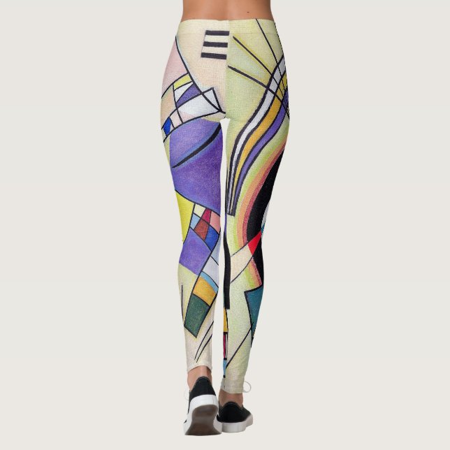 Leggings Noir et Violet - Wassily Kandinsky Art Moderne (Dos)