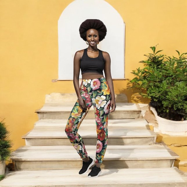 Leggings Noir Floral (Créateur téléchargé)
