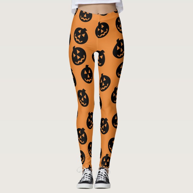 Leggings Noir/orange de guêtres de confettis de Jack (Devant)
