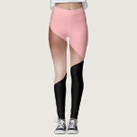 Leggings noir rose géométrique moderne élégant de rose d'or<br><div class="desc">Or rose de conception de faux élégant de dessin géométrique,  rose en pastel et triangles de noir.</div>
