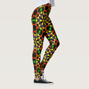 Leggings Noir rouge africain et or de célébration tribale