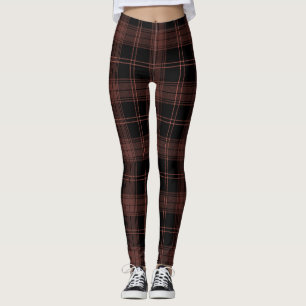 Leggings Noir, Rouge, Tartan couleur Buccaneer; Motif Plaid
