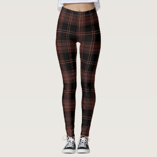 Leggings Noir, Rouge, Tartan couleur Buccaneer; Motif Plaid