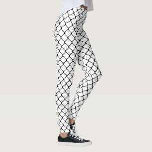 Leggings Noir sur les filets blancs
