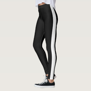 Leggings noirs à bande blanche Choisissez votre co