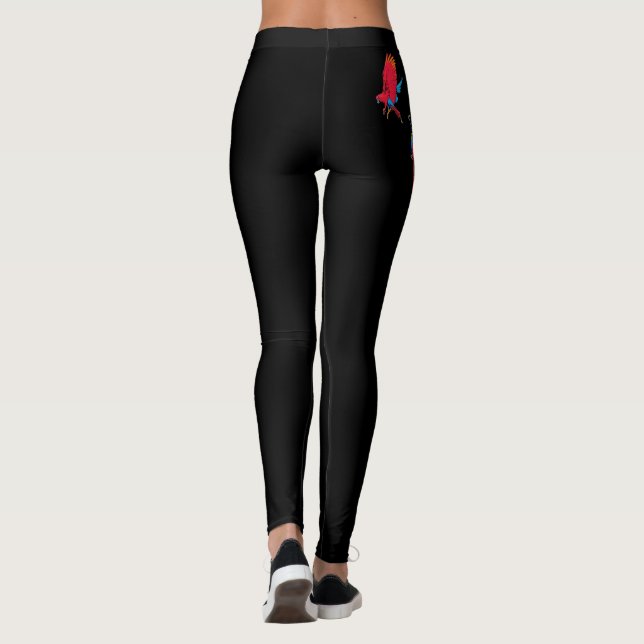Leggings noirs avec perroquets (Dos)