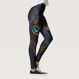 Leggings noirs de Neon Leopard