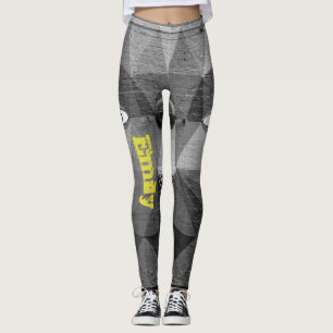 Leggings noirs de nom personnalisé