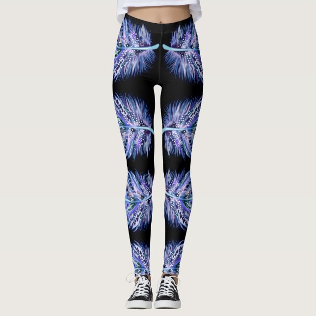 Leggings noirs en plumes exotiques - Choisir la co (Devant)