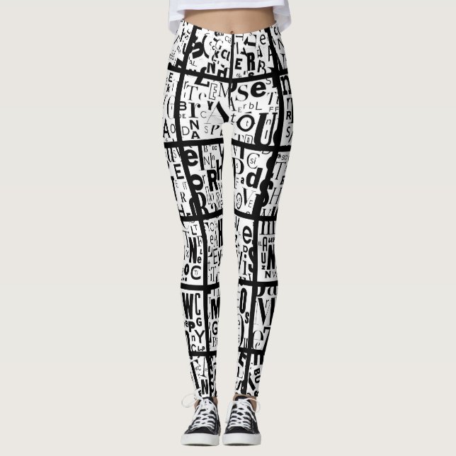 Leggings noirs et blancs (Devant)