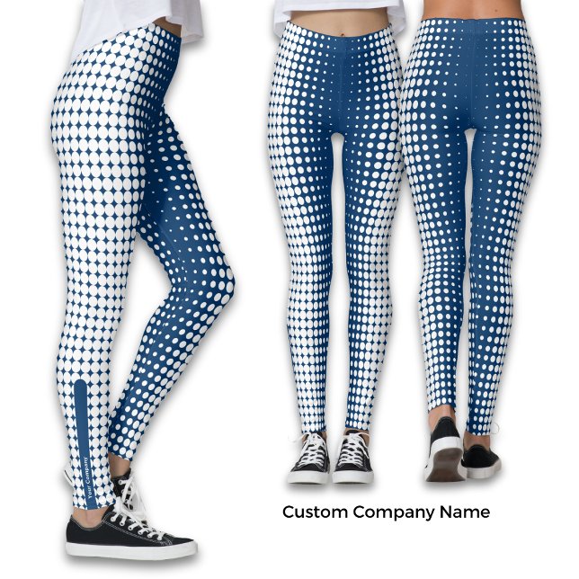 Leggings Nom de la société Promo Motif demi-ton bleu et bla (Créateur téléchargé)