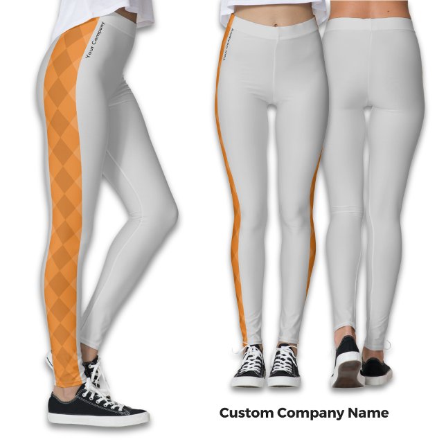 Leggings Nom de l'entreprise personnalisée Orange Accents G (Créateur téléchargé)