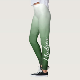 Leggings Nom du Motif de maillage de géométrie vert foncé