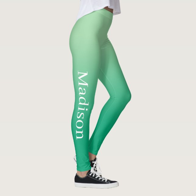 Leggings Nom élégant sur un dégradé de vert clair à vert fo (Droite)