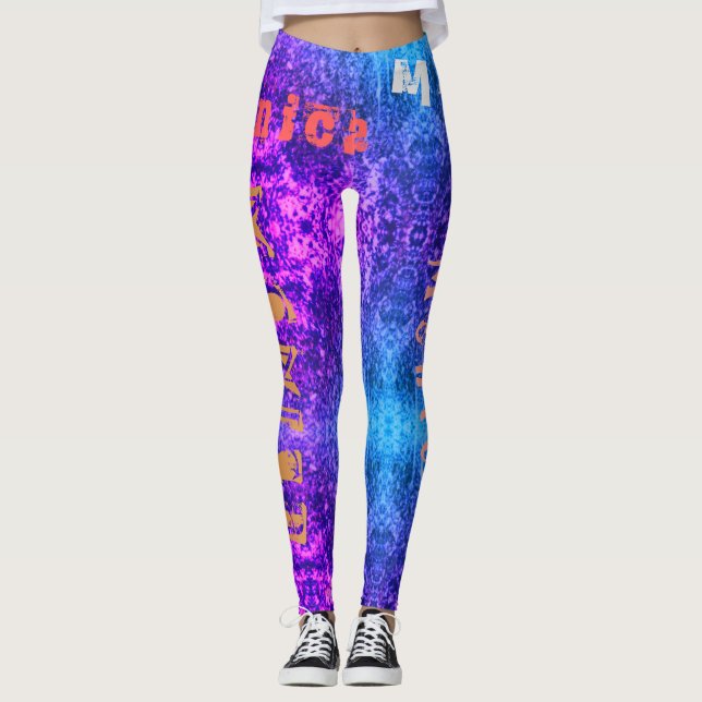 Leggings Nom extensible personnalisé Legs Unisex (Devant)