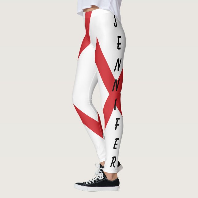 Leggings Nom personnalisé Alabama Drapeau envoyé (Gauche)