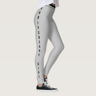 Leggings Nom personnalisé Anniversaire Étincelle Argent Noi