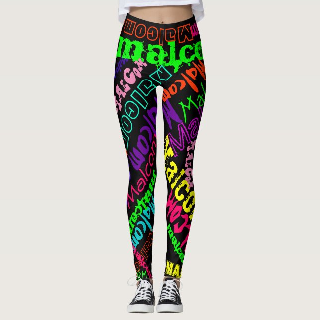 Leggings Nom personnalisé de coutume de guêtres (Devant)