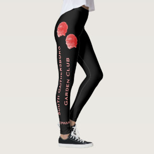 Leggings Nom personnalisé Garden Club Rose Rose