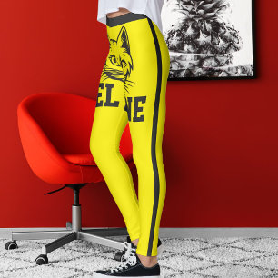 Leggings Nom personnalisé Gris Jaune Gris Gris Gris Gris Cu
