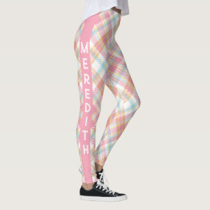 Leggings Nom personnalisé Plaid / Tartan Motif