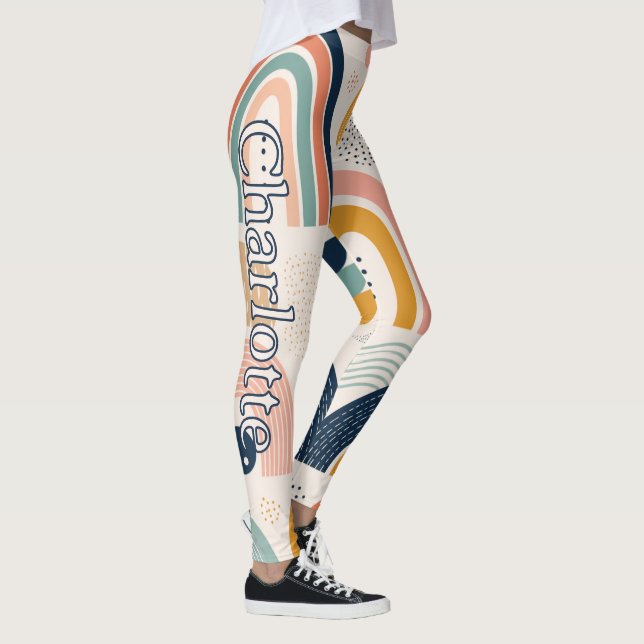 Leggings Nom sur motif de surface abstrait d'arc de prisme  (Droite)