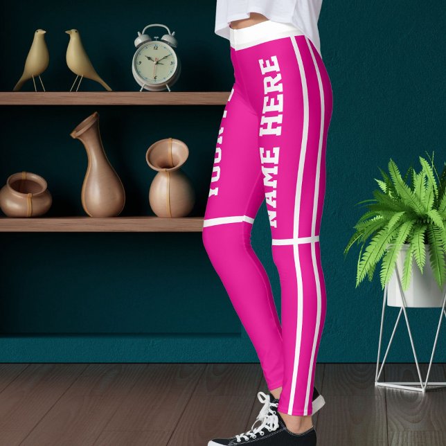 Leggings Noms d'animaux de compagnie personnalisés blancs H (Créateur téléchargé)