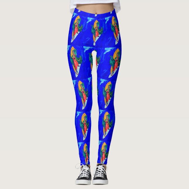 Leggings nonnes surfantes bleues (Devant)