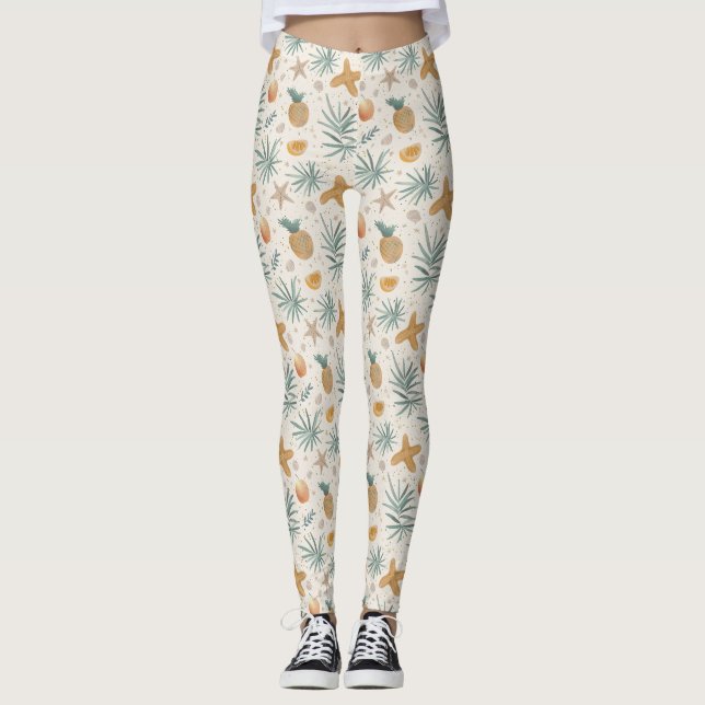 Leggings Nos souvenirs de l'océan persistent (Devant)