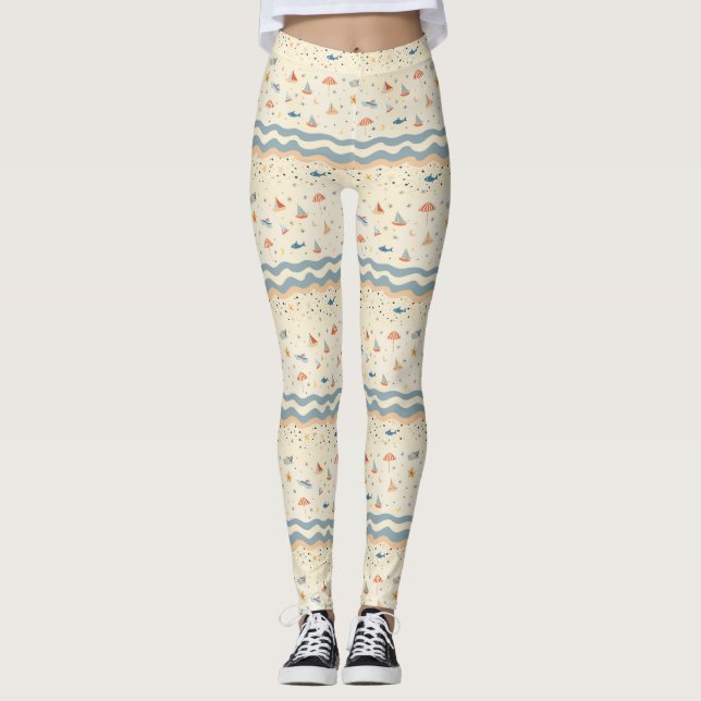 Leggings Nos souvenirs de l'océan persisteront (Devant)