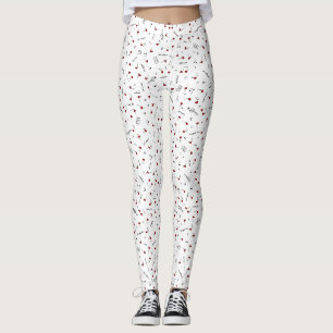 Leggings Notes d'amour Cœur rouge Notation musicale
