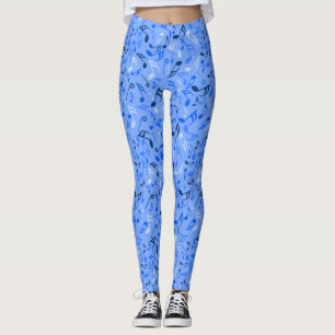 Leggings Notes de musique bleu