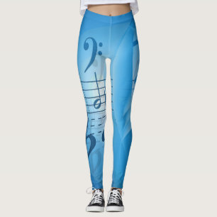 Leggings Notes de musique bleu clair