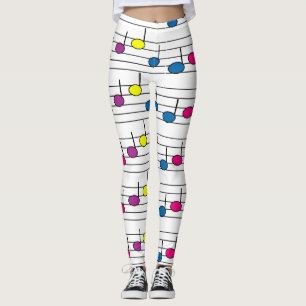 Leggings Notes de musique colorées sur une portée