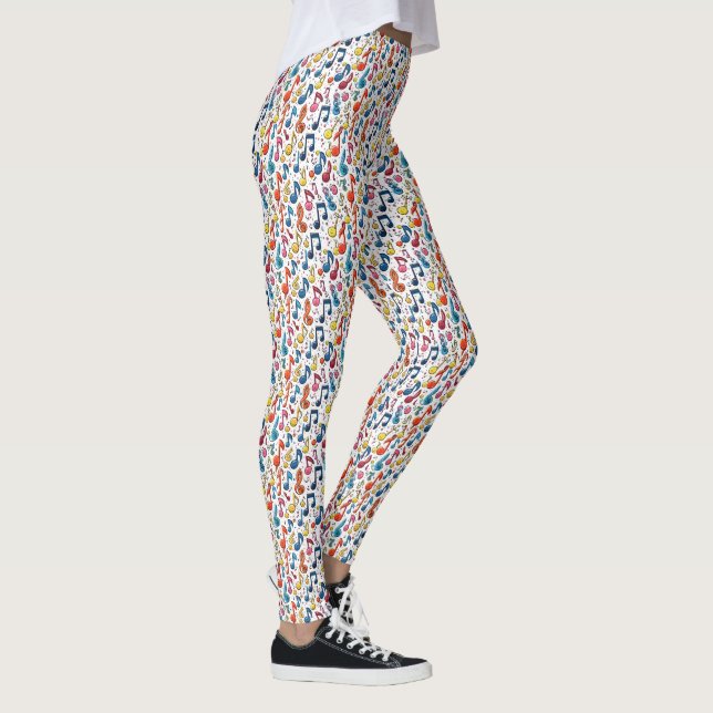 Leggings Notes de Musique Design d'Art Kawaii (Droite)