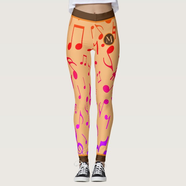 Leggings Notes de musique GRADIT PEACH (Devant)