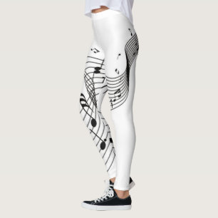 Leggings Notes de musique sur blanc
