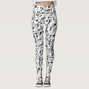 Leggings Notes musicales fraîches et motif aléatoire de
