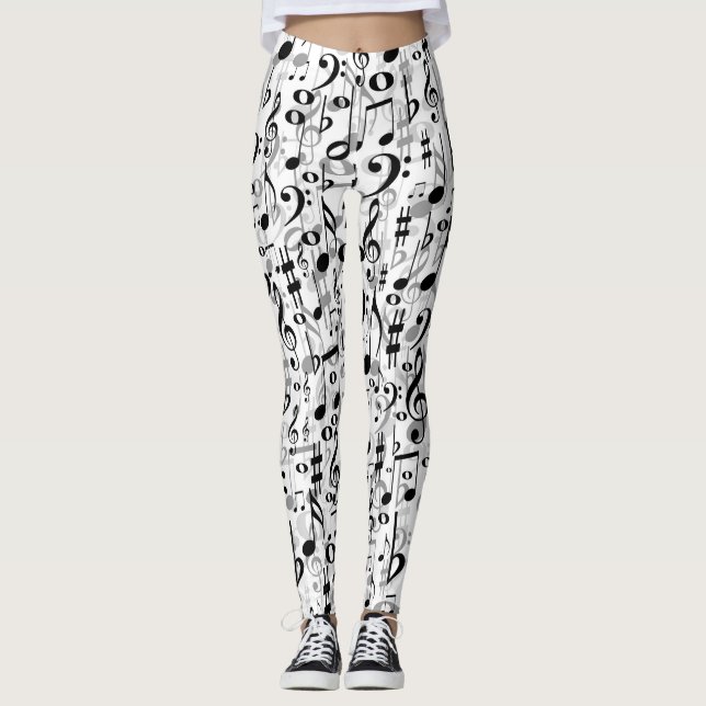 Leggings Notes musicales fraîches et motif aléatoire de (Devant)